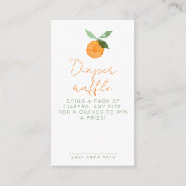 Söt akvarell orange blöja lotteri baby shower tilläggskort