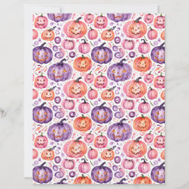 Söt akvarell pastell Halloween-pumpa papper