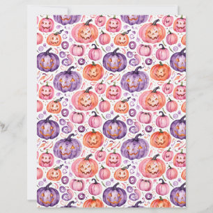 Söt akvarell pastell Halloween-pumpa papper