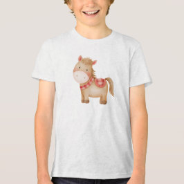 Söt akvarell Ponny Nurseries Djur Illustration T Shirt