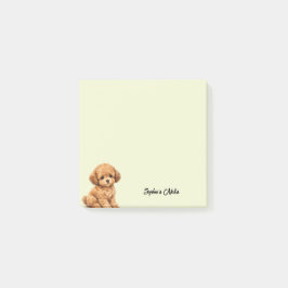 Söt akvarell Pudel Trendig Anpassad Post-it Block