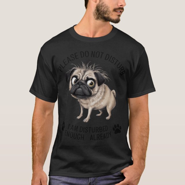 Söt akvarell pug hund t shirt (Framsida)