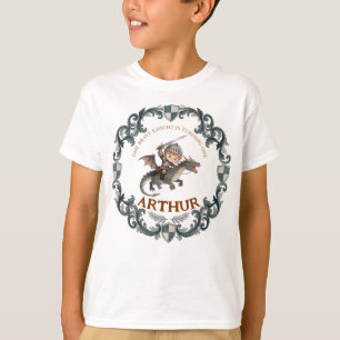 Söt akvarell Riddare Slott Pojke Första Födelsedag T Shirt