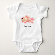 Söt akvarell rosa guldfisk specialdesignad baby bo