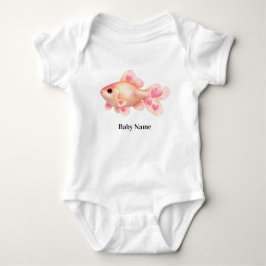 Söt akvarell rosa guldfisk specialdesignad baby bo t shirt