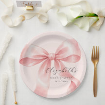 Söt akvarell rosa rosett baby shower