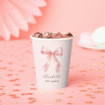 Söt akvarell rosa rosett baby shower
