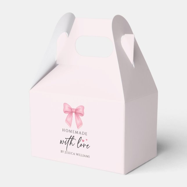 Söt akvarell Rosa Slinga Coquette Högtidsgåva Presentaskar (Framsidan Sidan)