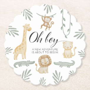 Söt akvarell Safari Dschungel Oh Pojke Baby Shower Underlägg Papper