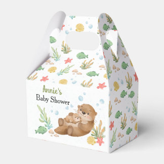 Söt akvarell sjöutter mamma & baby presentaskar