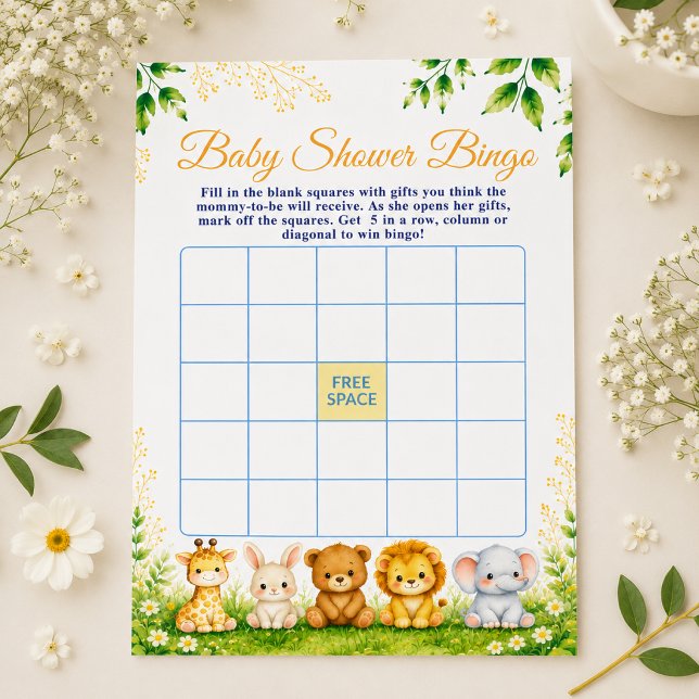 Söt akvarell skogs djur baby bingo spel (Skapare uppladdad)