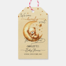 Söt akvarell sovande björn på månen baby shower