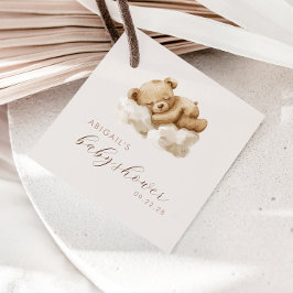 Söt akvarell Teddybjörn Baby Shower Gåvor Etiketter