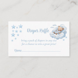 Söt akvarell Teddybjörn Blöja Lotteri Tilläggskort