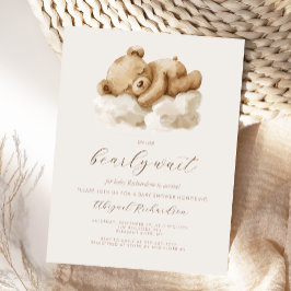 Söt akvarell Teddybjörn Neutral Bebis Shower Vykort