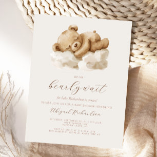 Söt akvarell Teddybjörn Neutral Bebis Shower Vykort