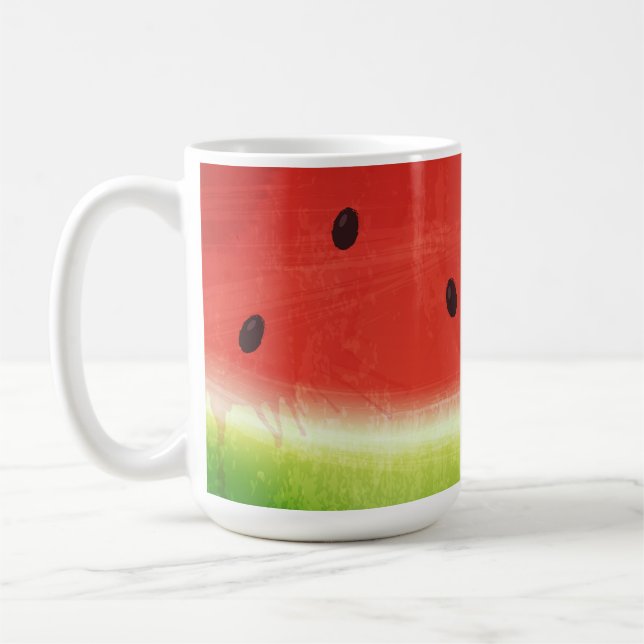 Söt akvarell-vattenmelon jättekul skiva kaffemugg (Vänster)