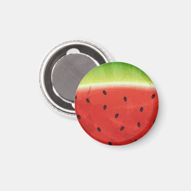 Söt akvarell-vattenmelon jättekul skiva magnet (Front/Back)