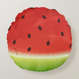 Söt akvarell-vattenmelon jättekul skiva rund kudde