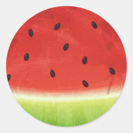 Söt akvarell-vattenmelon jättekul skiva runt klistermärke