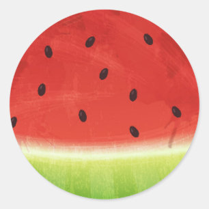 Söt akvarell-vattenmelon jättekul skiva runt klistermärke