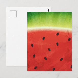 Söt akvarell-vattenmelon jättekul skiva vykort