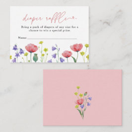 Söt akvarell vildblomma blöja-rea tilläggskort