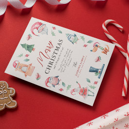 Söt akvarell vinter God Jul Julkort