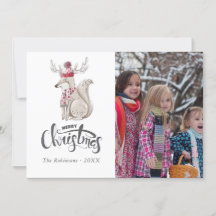 Söt akvarell Vinterräv jul foto