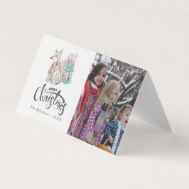 Söt akvarell Vinterräv jul foto Kort