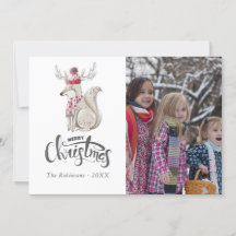 Söt akvarell Vinterräv julfoto