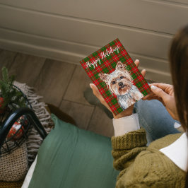 Söt akvarell Yorkshire Terrier Hund Anpassad Julkort