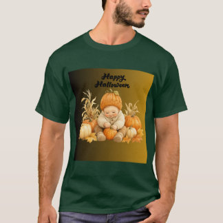 Söt akvarellbaby i pumpa-tröja - Glad Halloween T Shirt