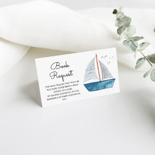 Söt akvarellbåt Marin Baby Shower Tilläggskort