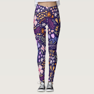 Söt akvarellblomma blommande vår anpassat namn leggings