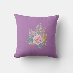 Söt akvarellblomma - Personlig Kudde
