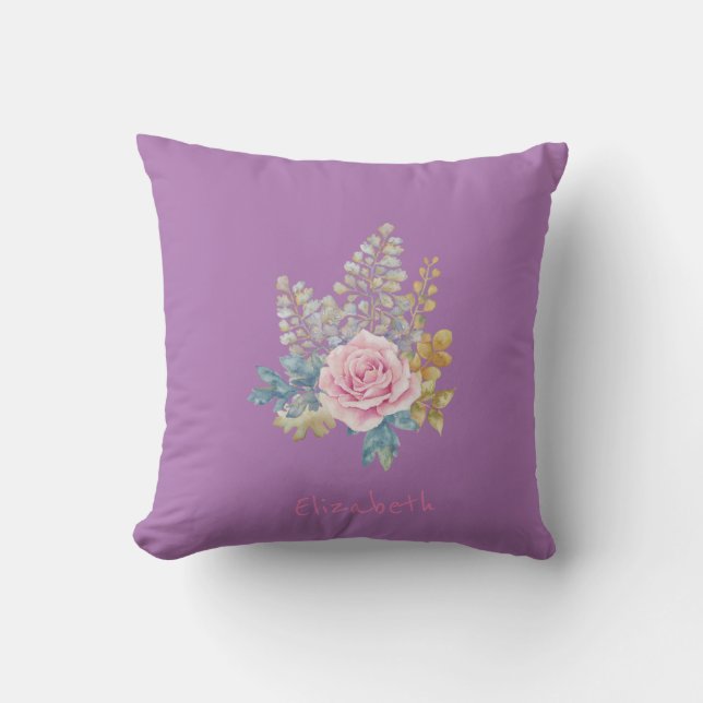 Söt akvarellblomma - Personlig Kudde (Framsida)