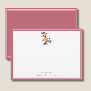Söt akvarellgiraff - Baby Shower-kort Anteckningskort