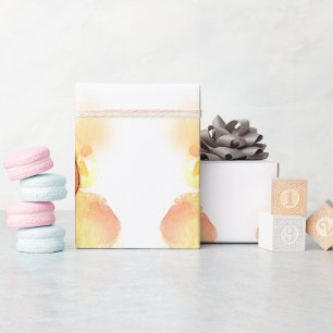 Söt akvarellillustration för baby shower med höstt presentpapper