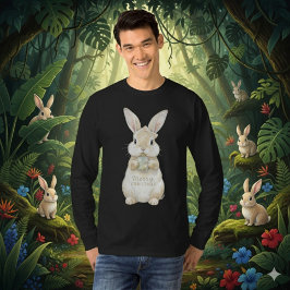 Söt akvarellkanin God Jul T-shirt