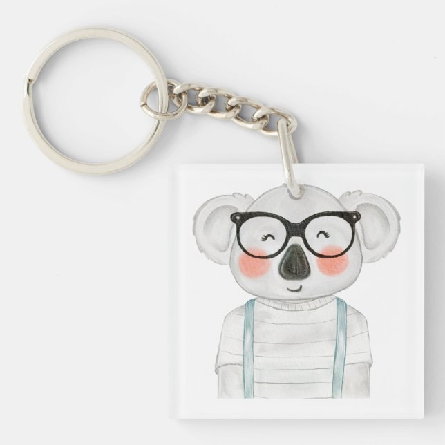 Söt akvarellkoala med glasögon (Framsidan)
