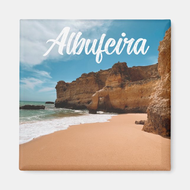 Söt Albufeira i Algarve i Portugal Magnet (Framsidan)