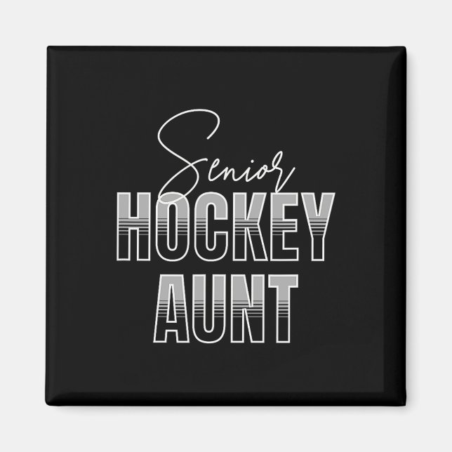 Söt äldre hockeytant  magnet (Framsidan)