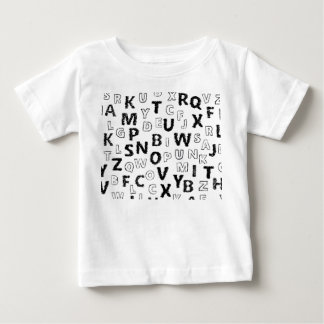 Söt Alfabet Barn T-Shirt | Svart & Vit Bokstav 