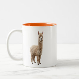 Söt Alfaka Kaffe Mugg Bedårande Lama Två Tonalitet