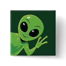 Söt Alien Vinkande Tecknad Utomjording