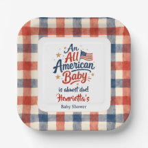 Söt All Amerikansk Baby Shower Design
