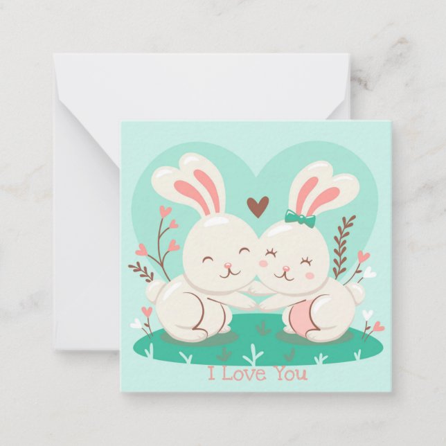 Söt Alla hjärtans dag Anteckningskort (Framsida)