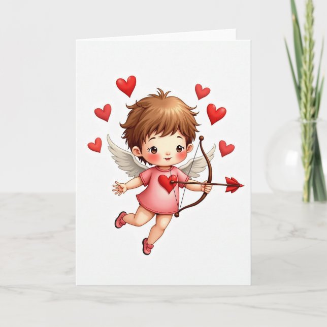 Söt Alla hjärtans dag Cupid-kort Kort (Framsida)