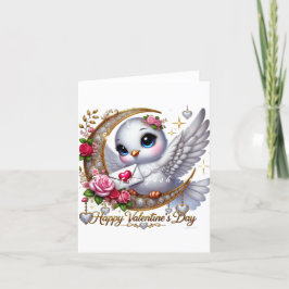 Söt Alla hjärtans dag-duva vikt firandekort  Helgkort